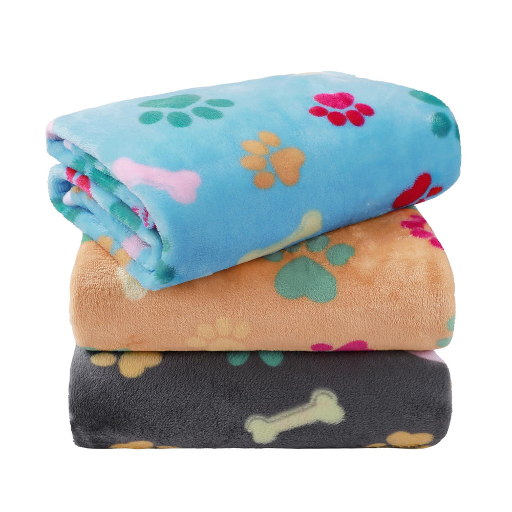 LINENLUX lot de 3 couvertures pelucheuses, douceur pour chiens et chats.