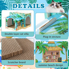 Lineshading – griffoir carton pour chat, activité naturelle et divertissante.