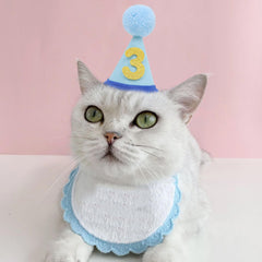 LINGANA chapeau anniversaire animaux bleu – élastique pour un maintien sûr et confortable.