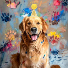 LINGANA chapeau anniversaire jaune conique, effet visuel attrayant pour les photos.