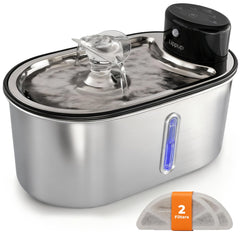 LIPPUP fontaine chat inox, capacité 3,2 L pour eau fraîche.
