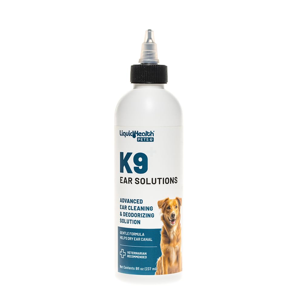 LIQUIDHEALTH K9 – Bouteille nettoie et déodorise les oreilles.