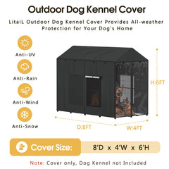 LitaiL fenêtre PVC transparente sur chenil extérieur pour surveiller facilement votre chien