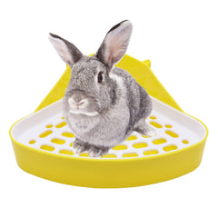 Litewoo bac-litiere lapin jaune, pratique et hygiénique pour la cage.