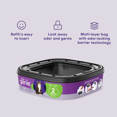 Utilisation facile Litter Genie: nouer et tirer pour remplacer le sac.