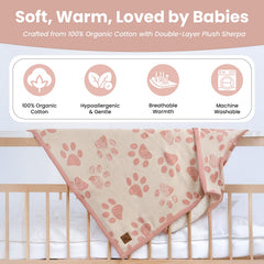 Little Dedi – couverture de poussette en coton et sherpa, pratique en déplacement.