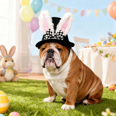 Littledropet cordon menton reglable, chapeau lapin pour chien reste en place pendant le jeu.