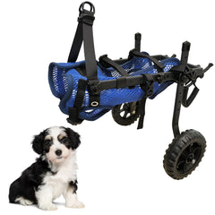 LIU&LIU fauteuil roue pour petit chien bleu, soutien arrière léger et mobile.