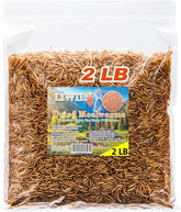LIWII Dried Mealworms, sachet sec 2 livres, idéal pour poulets et oiseaux.