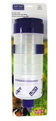 Bouteille Lixit violet à levier avec remplissage supérieur pour petits animaux, sans fuite.
