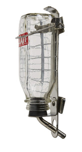 Bouteille Lixit en verre avec tube large 950ml, idéale pour grands oiseaux.