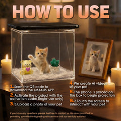 LMAKUS projection holographique en mouvement, voir votre animal bouger et interagir.