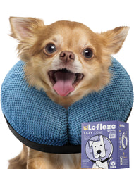 Loflaze collier cone gonflable bleu S pour chien, confort post‑opération.