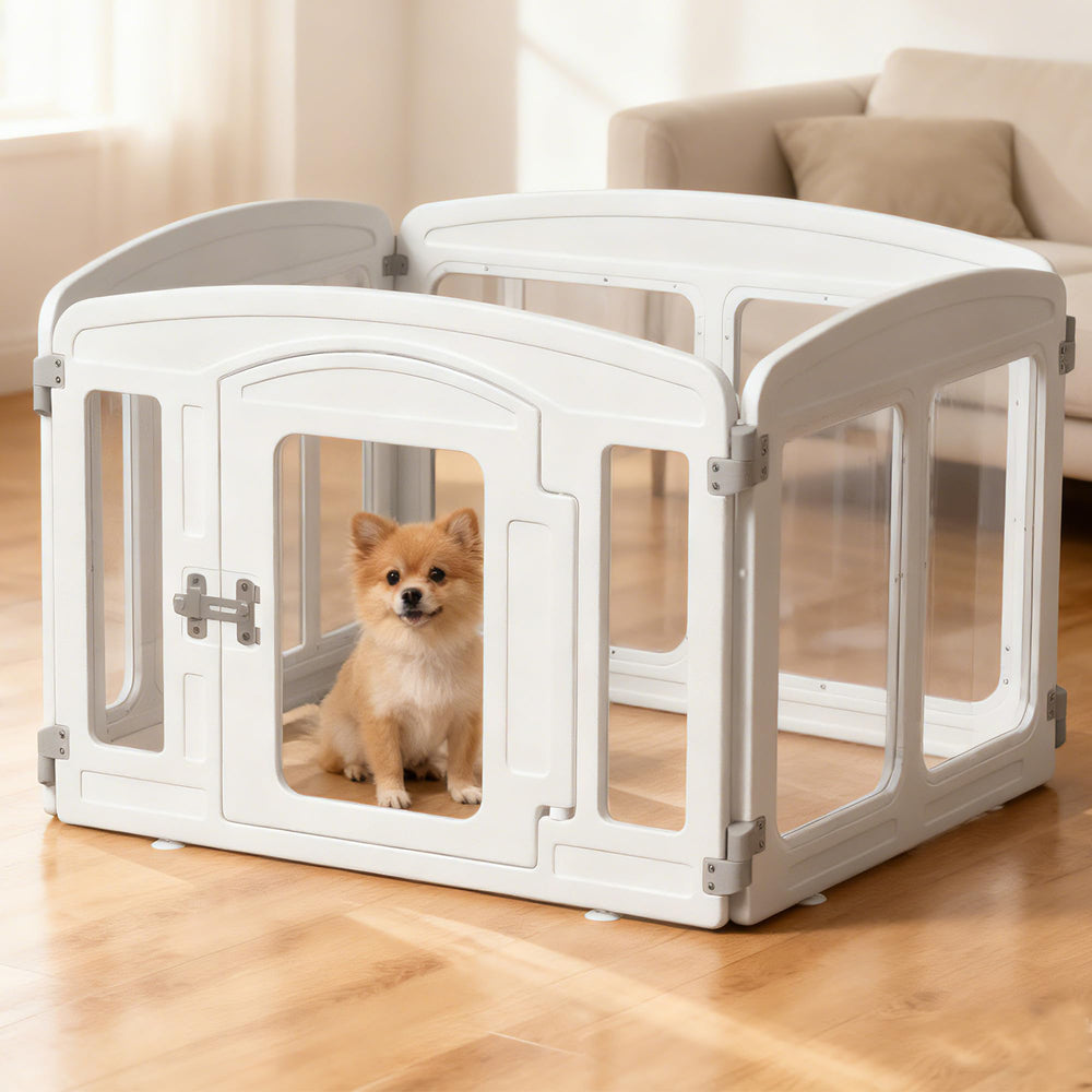 Lonkix Enclos chiot transparent, vue avant pour surveiller facilement.