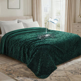 Loobani couverture imperméable sur lit grande taille 80x90, motif jacquard feuilles.