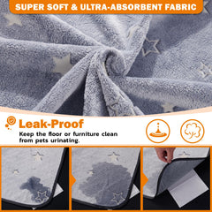 LOOBANI tapis lavable douceur flanelle étoiles—confort pour votre chien