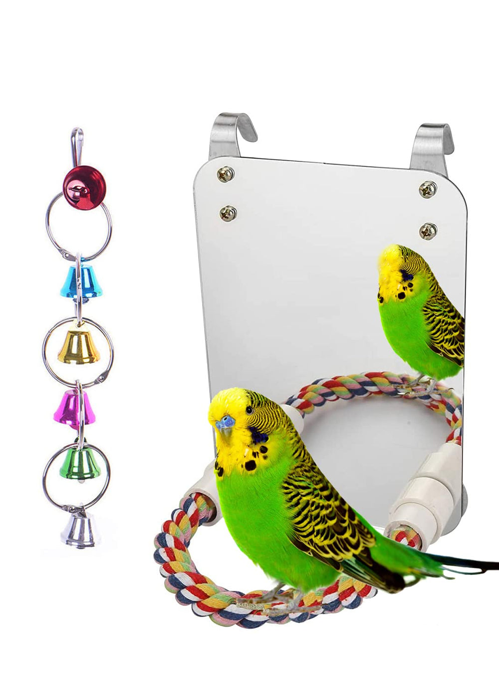 Miroir oiseau LOPERDEVE 7po, miroir sûr et captivant pour la cage.