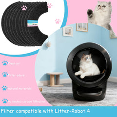 Filtre charbon LOSUIN pour Litter-Robot 4, installation rapide sans outil
