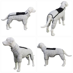 Fermeture éclair du manteau chien 4 pattes, détail fiable et pratique