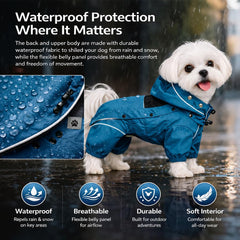 Lovelonglong veste-chien protection-corps-entier, couverture complete contre pluie et boue pendant les balades.