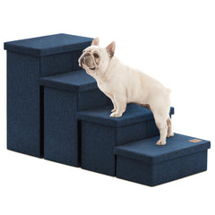 Love's cabin échelle chien bleu marine prête à l’emploi et stable.