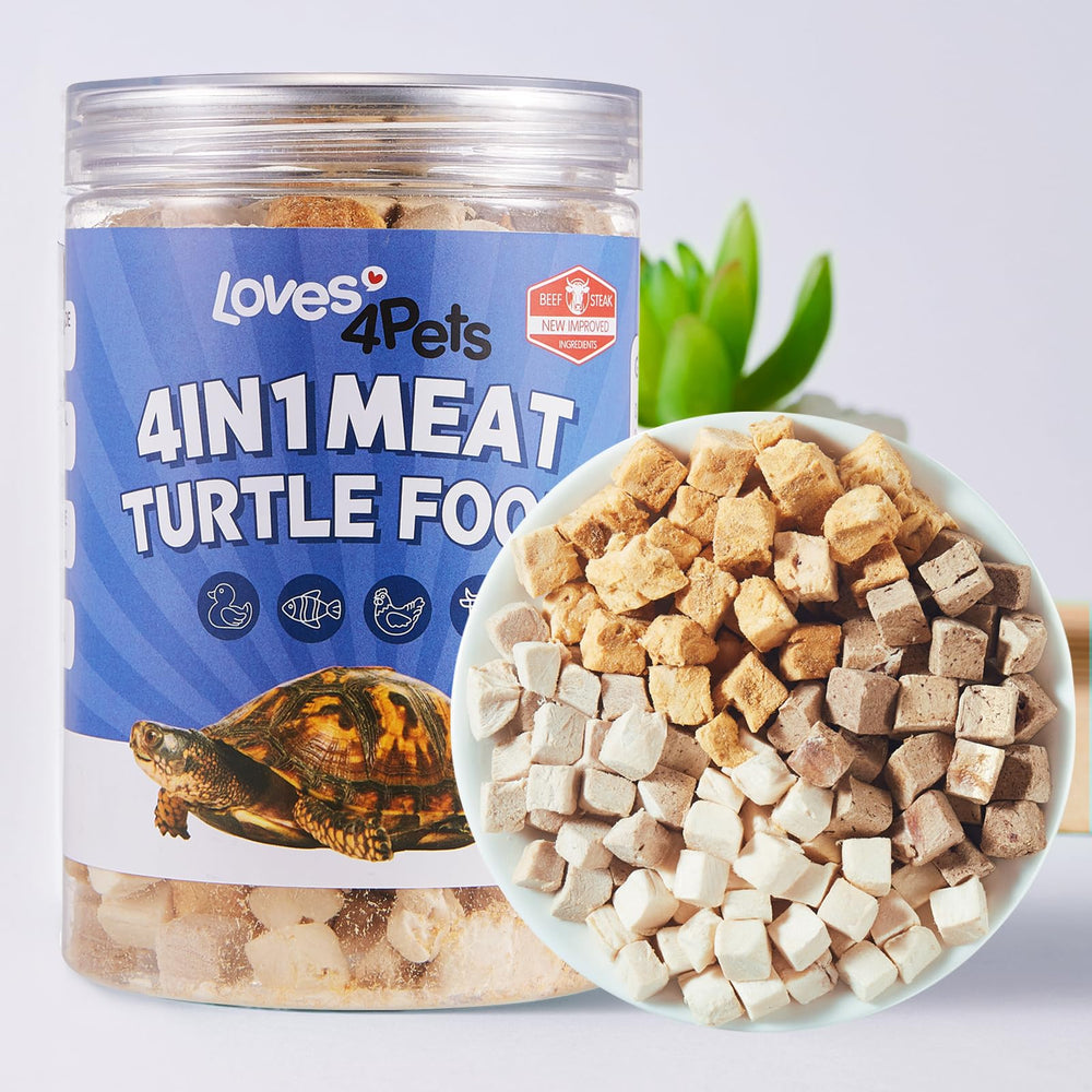Loves4Pets Tortue – aliments lyophilisés en pellets pour un apport nutritionnel varié.
