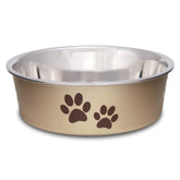 Loving Pets Bella Bowl en acier inox et extérieur poly-résine, non-dérapante pour repas propres.