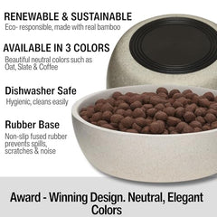 Bol Dolce Bamboo Loving Pets en trois couleurs beige avoine, ardoise et café pour style.