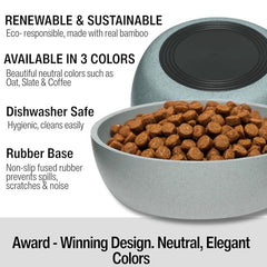 Bol Dolce Bamboo Loving Pets avoine pour chat, nettoyage pratique.