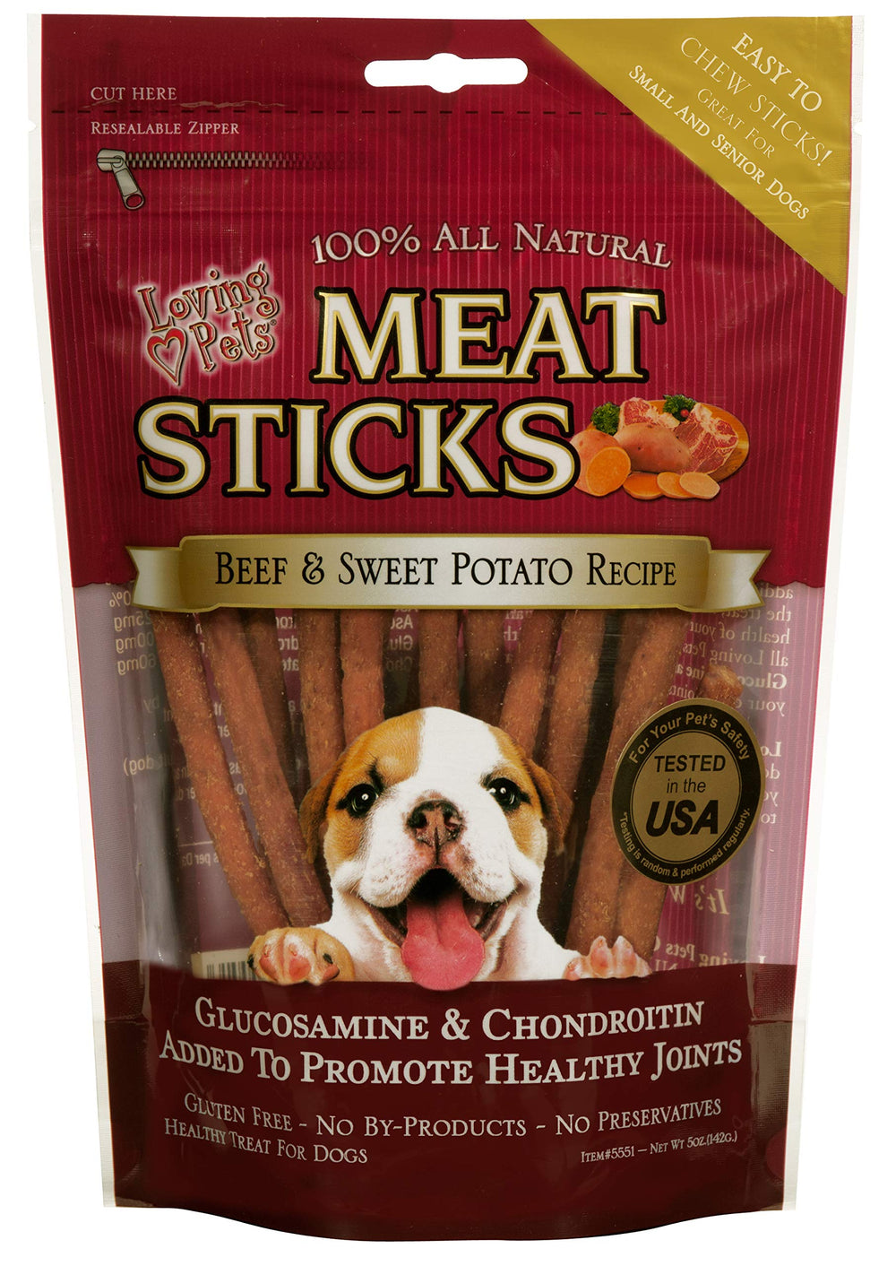 Bâtonnets gourmets Loving Pets au bœuf et patate douce, récompense idéale pour chien