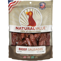 Loving Pets Natural Value Beef Sausages texture-moelleuse pour récompenser votre chien au quotidien.