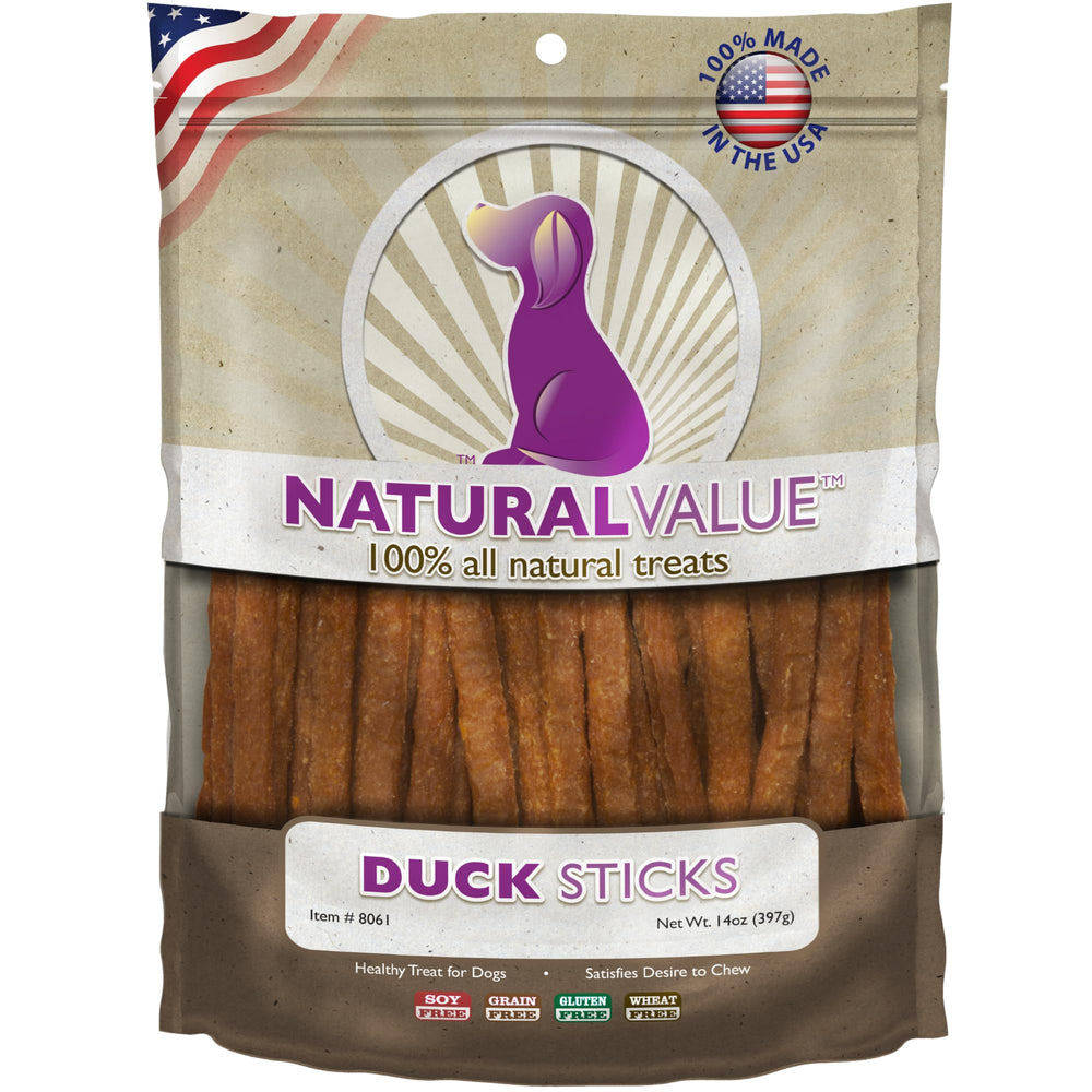 Loving Pets Natural Value Canard Bâton dans sachet refermable, friandise pratique et savoureuse.