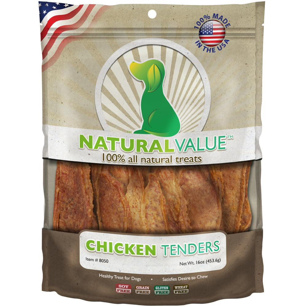 Loving Pets Natural Value tendres-poulet pour chien, récompense appétente et savoureuse.
