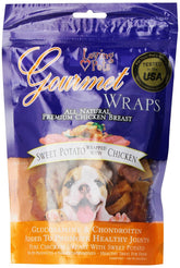 Loving Pets wrap-poulet-patate-douce-8oz: friandise naturelle, appréciée par les chiens.