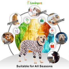 LovinPet pyjama chien grand, imprimé pour photos et fêtes.