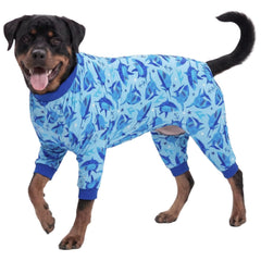 LovinPet pyjama chien grand, imprimé Requin des mers en action, confort et style.