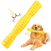 LOYEE jouet chien siffleur jaune pour stimulation et jeu actif.