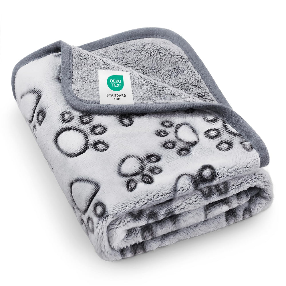 Luciphia couverture chien imprimé patte gris, douceur réconfortante pour votre compagnon.
