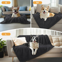 Couverture Luciphia pour animal noir 104x78 cm, grande protection pour lit ou sofa.