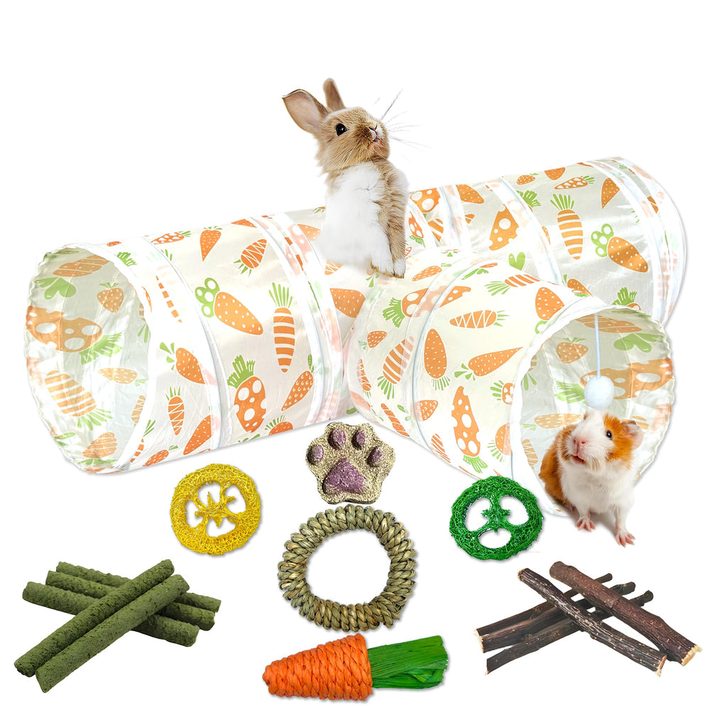 LUCKITTY tunnel lapin 33x20x9-5 offre espace généreux pour se faufiler et se blottir