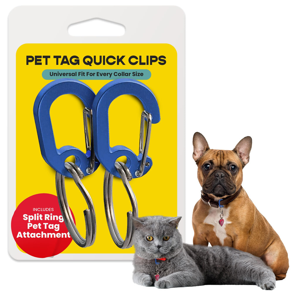 LuckyPet Klippy clip collier bleu pour médailles, pratique et rapide