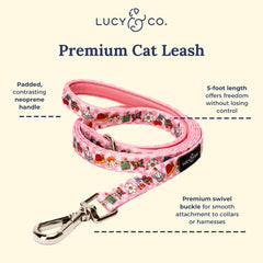 Laisse Lucy & Co de 12 pieds avec poignée néoprène, confort durable.