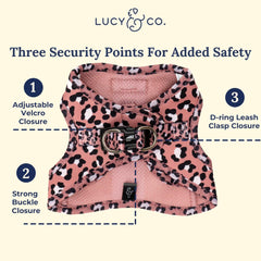 Lucy & Co. Wild Side : attache avant/arrière avec anneaux en D pour contrôle.
