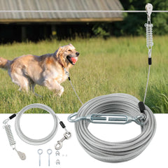 LUFFWELL Runner avec câble principal de 100 pieds, sécurité et liberté pour grand chien.