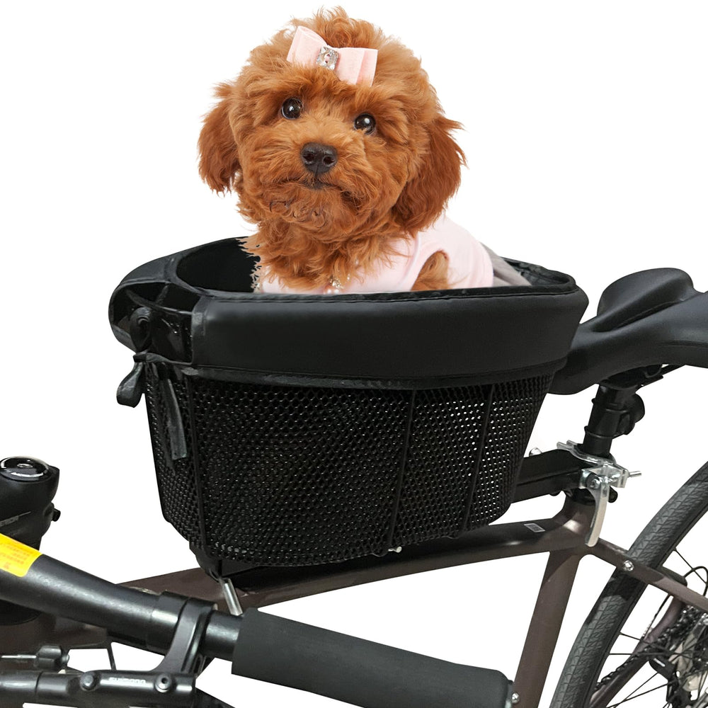 LUKHMELF Panier vélo chien noir offre une Installation sûre pour votre petit compagnon.