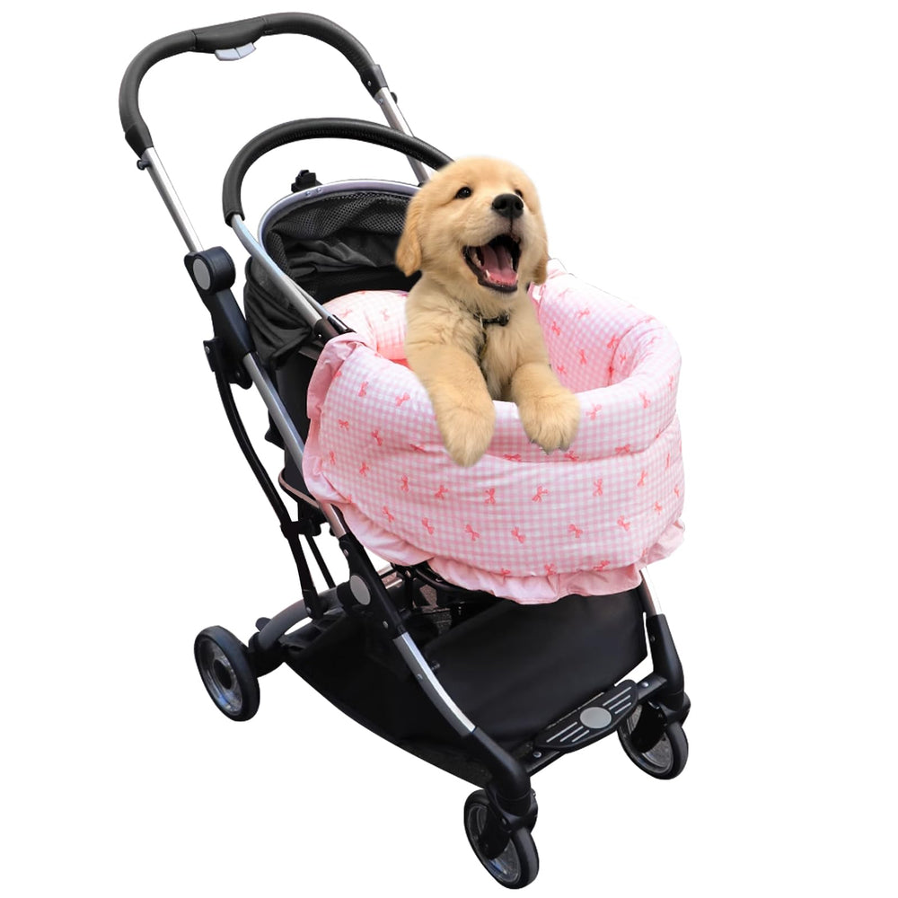 Tapis de poussette LUKHMELF chien à l'avant pour plus de confort.