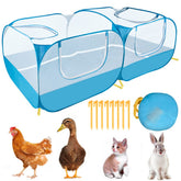 Lukovee enclos petits animaux bleu, ensemble spacieux et sécurisé.