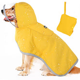 Lukovee manteau pluie chien jaune avec capuche claire, confort et protection lors des sorties
