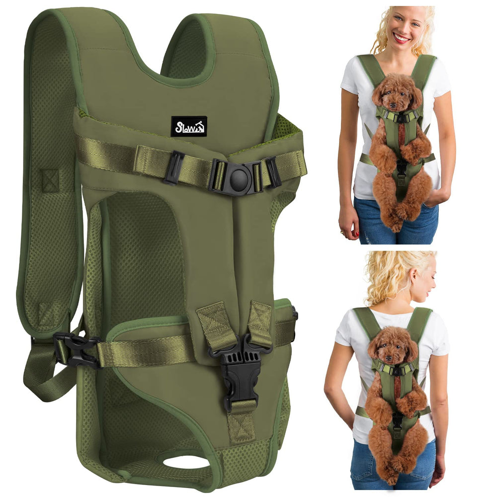 Lukovee sac-dos-chien pattes avant dehors — confort lors des promenades.