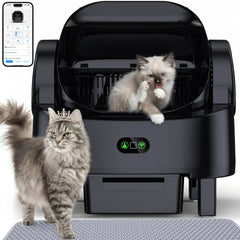 LUODIER bac litiere automatique ouvert, confort et acces facile pour les chats.
